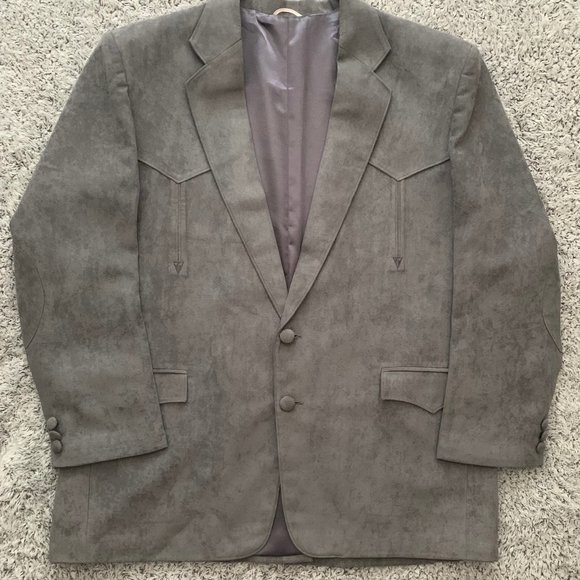 Super Cool Vintage Suede-ish Western Jacket Blazer. Size 46. Jaroun.